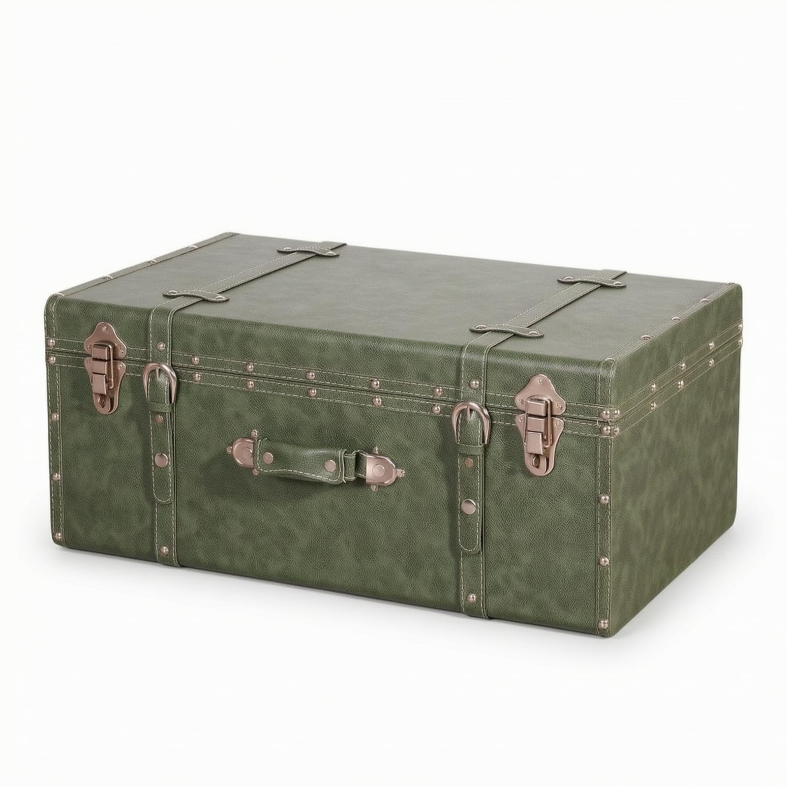 rockible Maleta corativa Portátil Maleta Vintage con Asa Multifuncional Caja para Fotógrafos, Verde, Pequeño