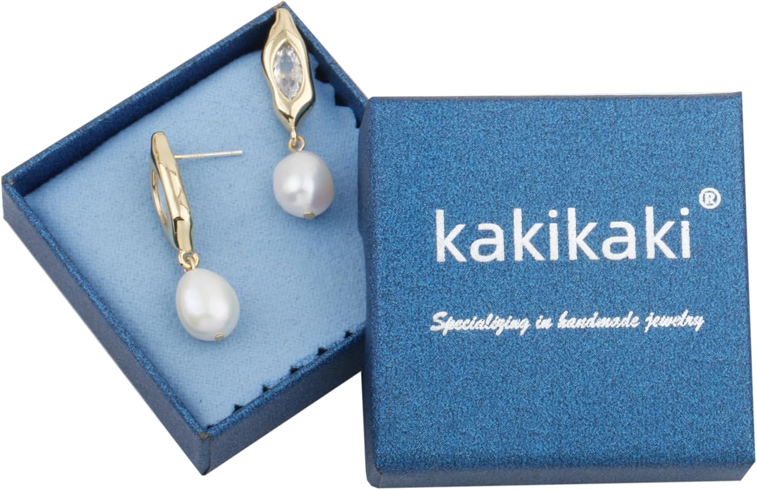Handmade Freshwater Cultured White Baroque Pearl Dangling Drop Earrings for Women, 14K Gold Plated - Image 7