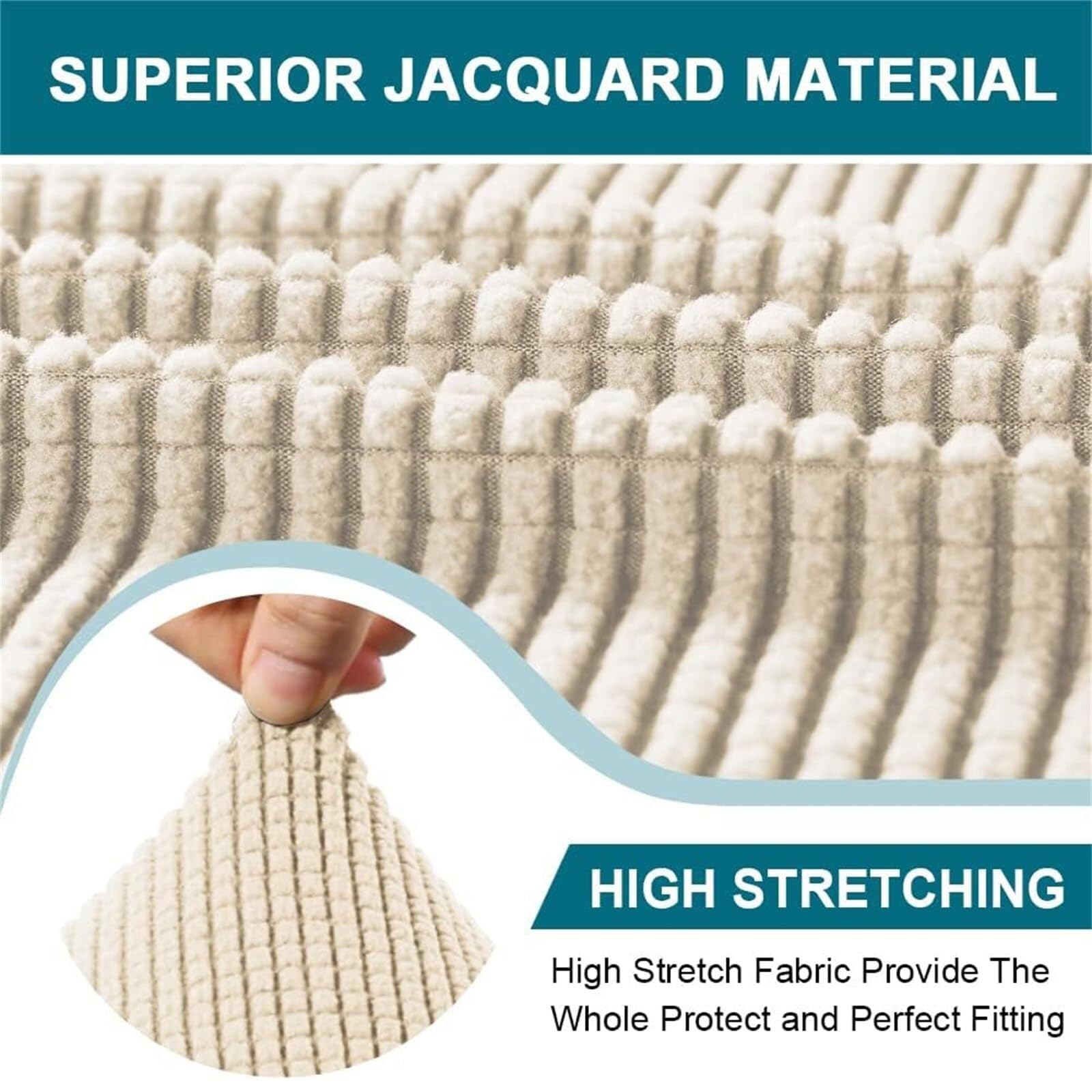 Fundas de sofá elásticas con Fundas de cojín separadas en Forma de T. Funda de sofá Lavable de Repuesto for Funda de sofá Jacquard con Base elástica.(Natura,Grande divanetto)