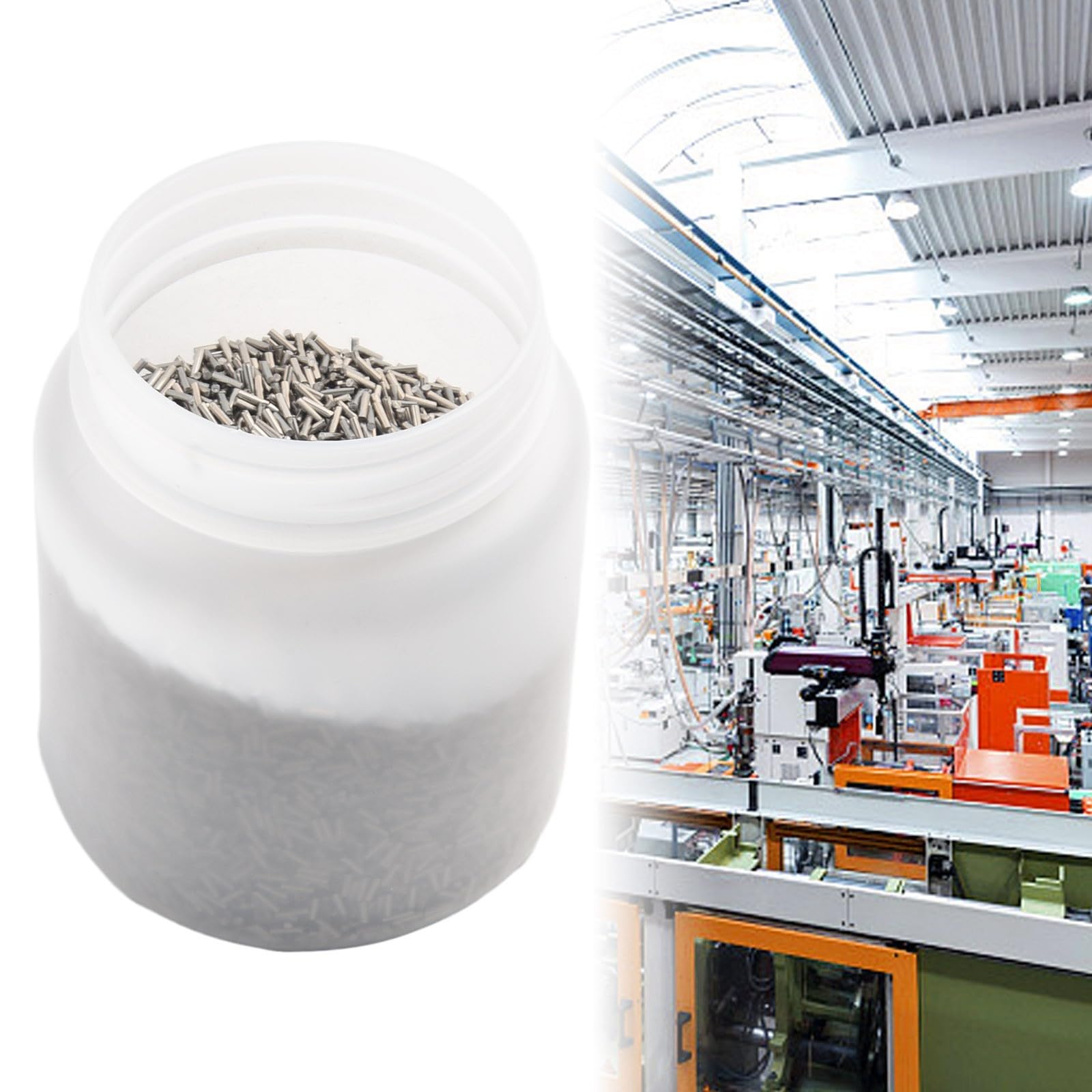 Oniissy Pasadores de acero inoxidable 304 de 1 kg, 0 7 mm de diámetro para vasos magnéticos y tareas de pulido, para equipos de molienda de piezas de metal, vasos de desbarbado de pulido (0,7 x 12 mm)
