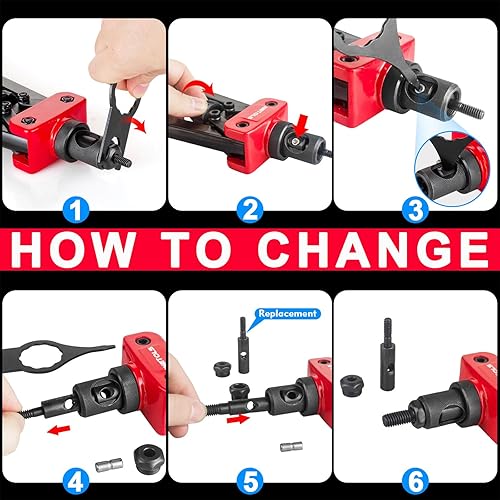 Miniatura 30 de WETOLS WE-889 - Herramienta de tuerca remachadora profesional de 16 pulgadas, kit de herramientas de tuerca remachadora profesional con 11 mandriles