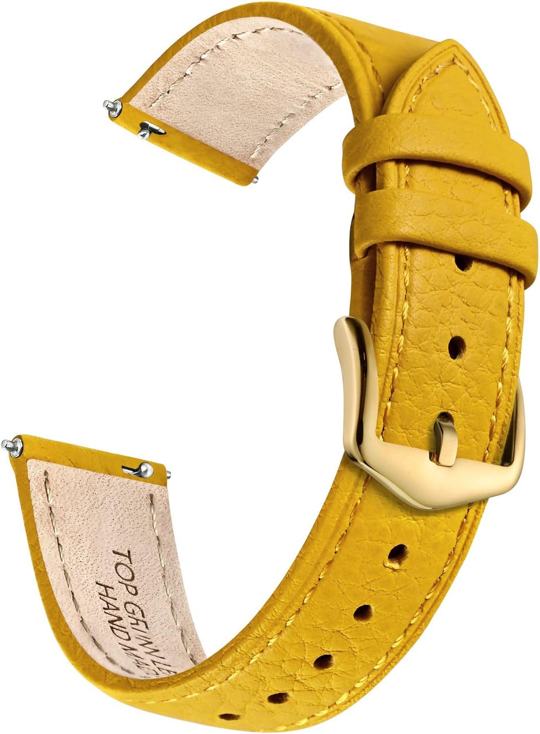Leather Watch Bands for Women, Top Grain Leather, Lychee Texture, Stainless Steel Buckle, Strap Width 12mm 14mm 16mm 18mm 20mm 22mm