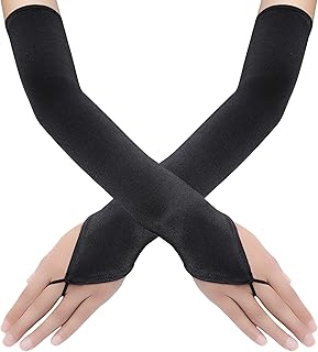 BABEYOND Long Opera Party 20s Satin Gloves Stretchy Adult Size Elbow Length