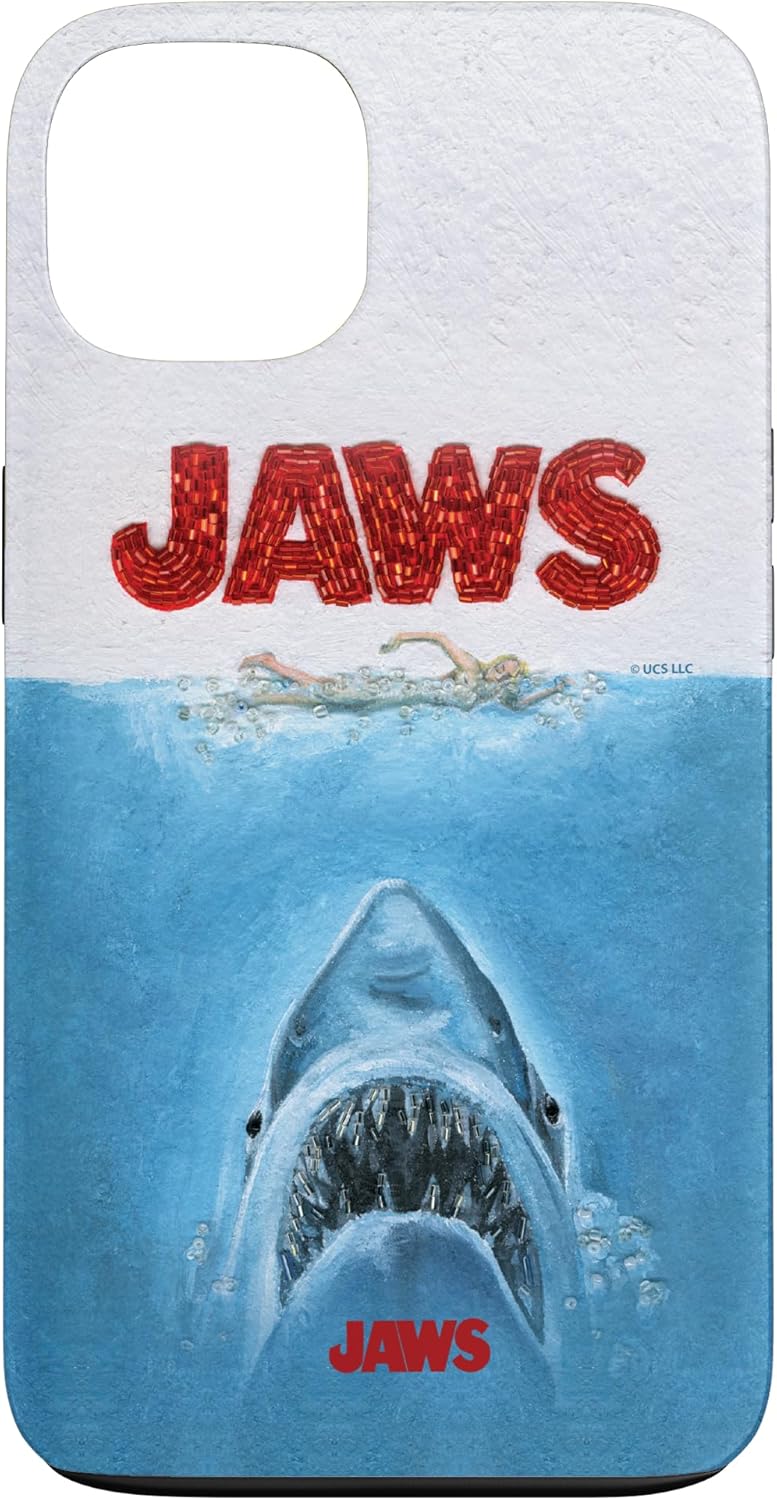 Jaws 50th Anniversary Poster Textured Style Front & Back Case for iPhone 17