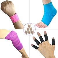 Vista 48 de Baisunt Paquete de 6 vendajes cohesivos de 1 pulgada, cinta autoadhesiva autoadhesiva autoadhesiva transpirable para muñeca, tobillo, deportes