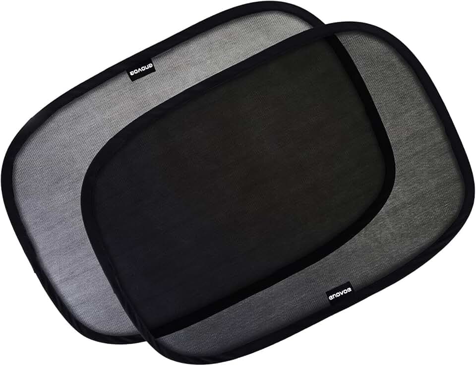 Enovoe Car Window Shades for Baby (4 Pack) - 21"x14" - Sun Shade Blocker, Cling - Glare Shield and UV Rays Protection for Your Child - Side Windows Screens for SUV- Mesh Window Shades for Car Baby