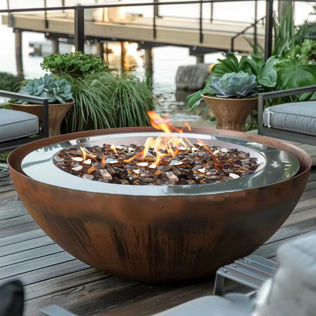 Snapklik.com : Fire Glass For Propane Fire Pit, 1/2 Inch High ...