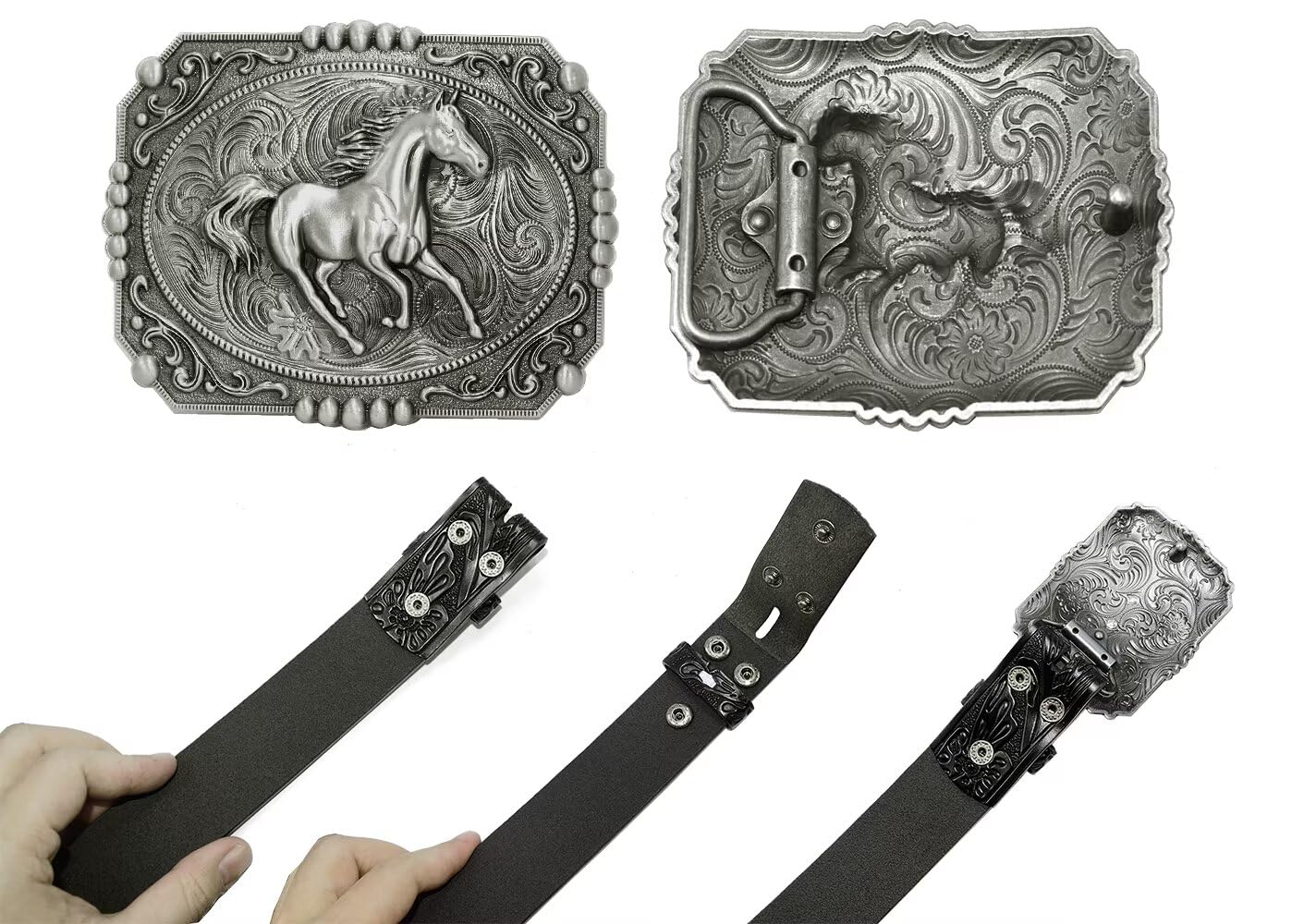 Amazon.com: GURANSE Cowboy Belts With Buckle for Men Nice