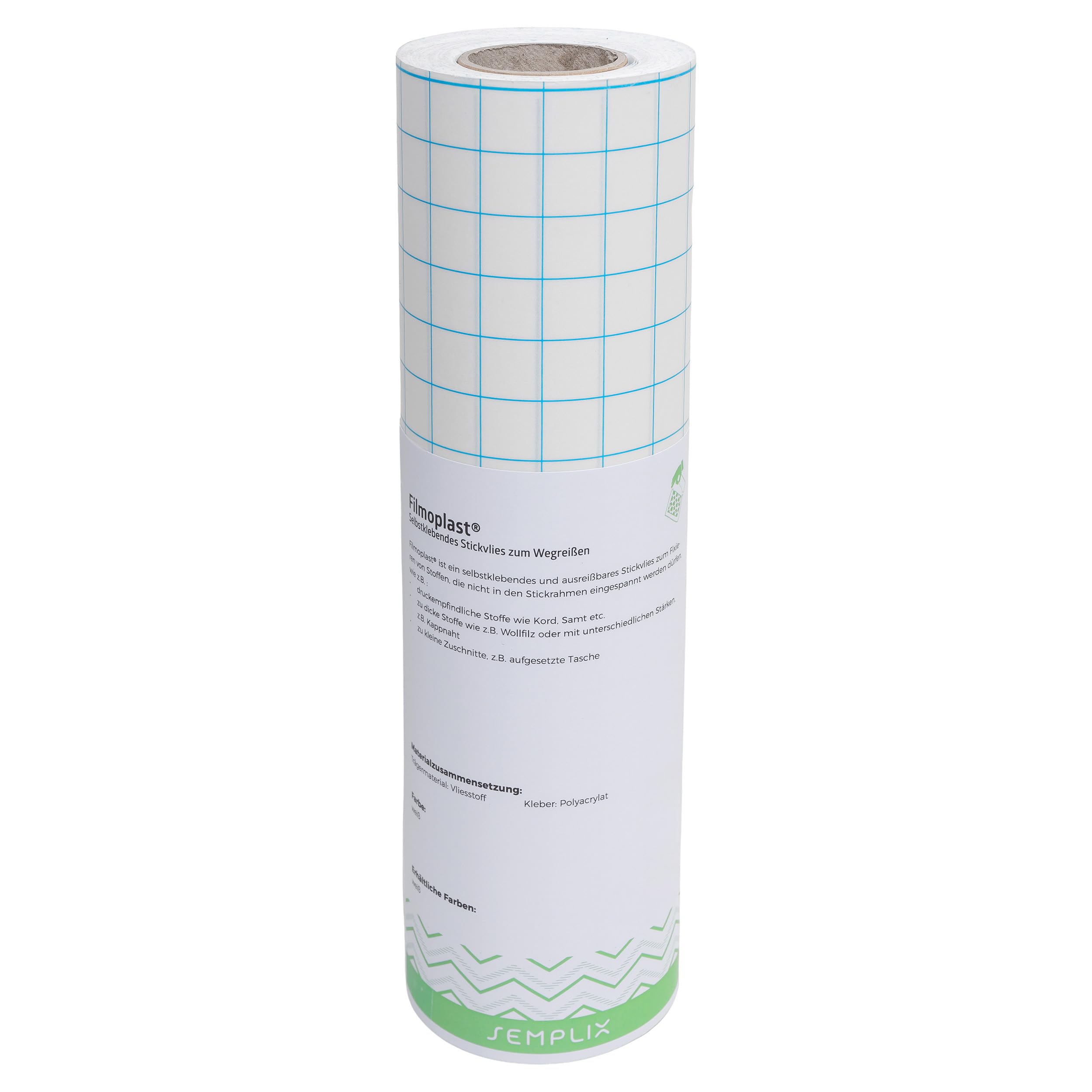 SEMPLIX Filmoplast - Verwijderbaar zelfklevend canvas: voor het bevestigen van stoffen die niet in het borduurframe kunnen worden gebruikt (zwart, 33 cm x 5 m