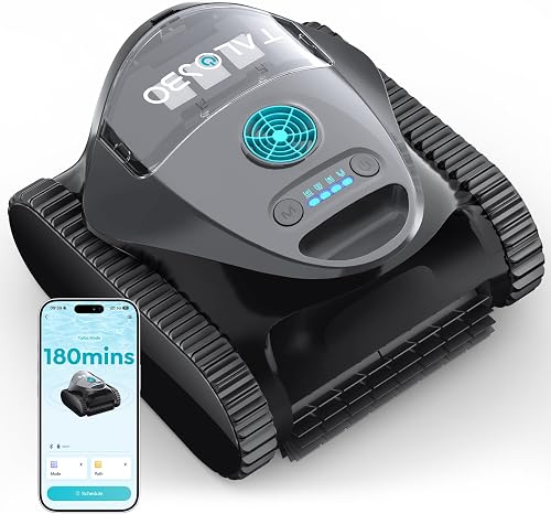 (2026 Upgrade)TALOSBO C1 Wall Climbing Robotic Pool Cleaner, Semi-Gray Blue | 180Min, Wall & Waterline Scrubbing, Triple Motors, Dual Filters & Rolling Brushes, Various Cleaning Modes for In-Ground Pools