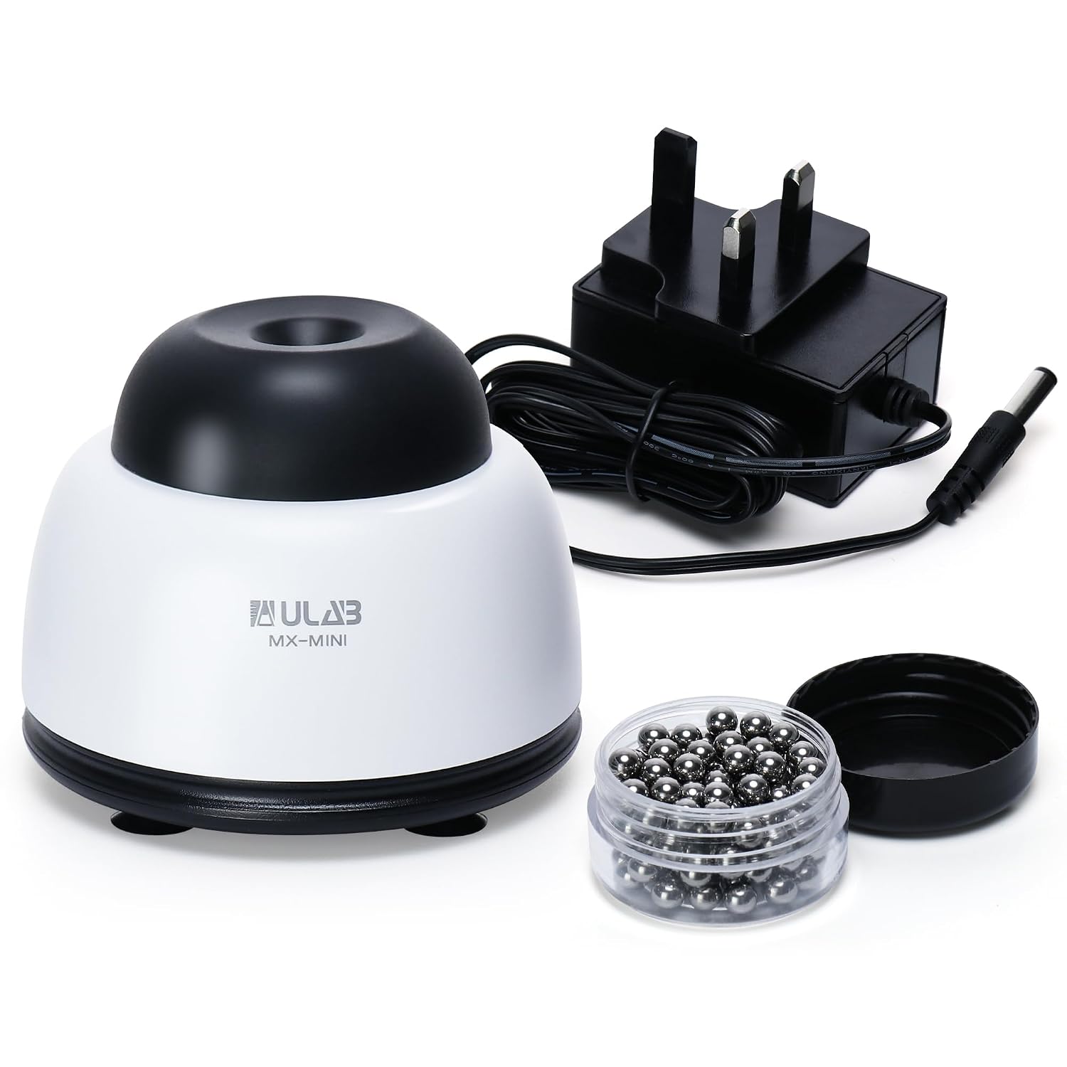 Ulab Vortex Paint Mixer - Vortex Mixer with Mixing Balls, Lab Vortexer for TubesLab Mixing, Nail Polish,Tattoo Ink, for Lab Mixing Miniature model Paints Acrylic Paints UK Plug UMP1012