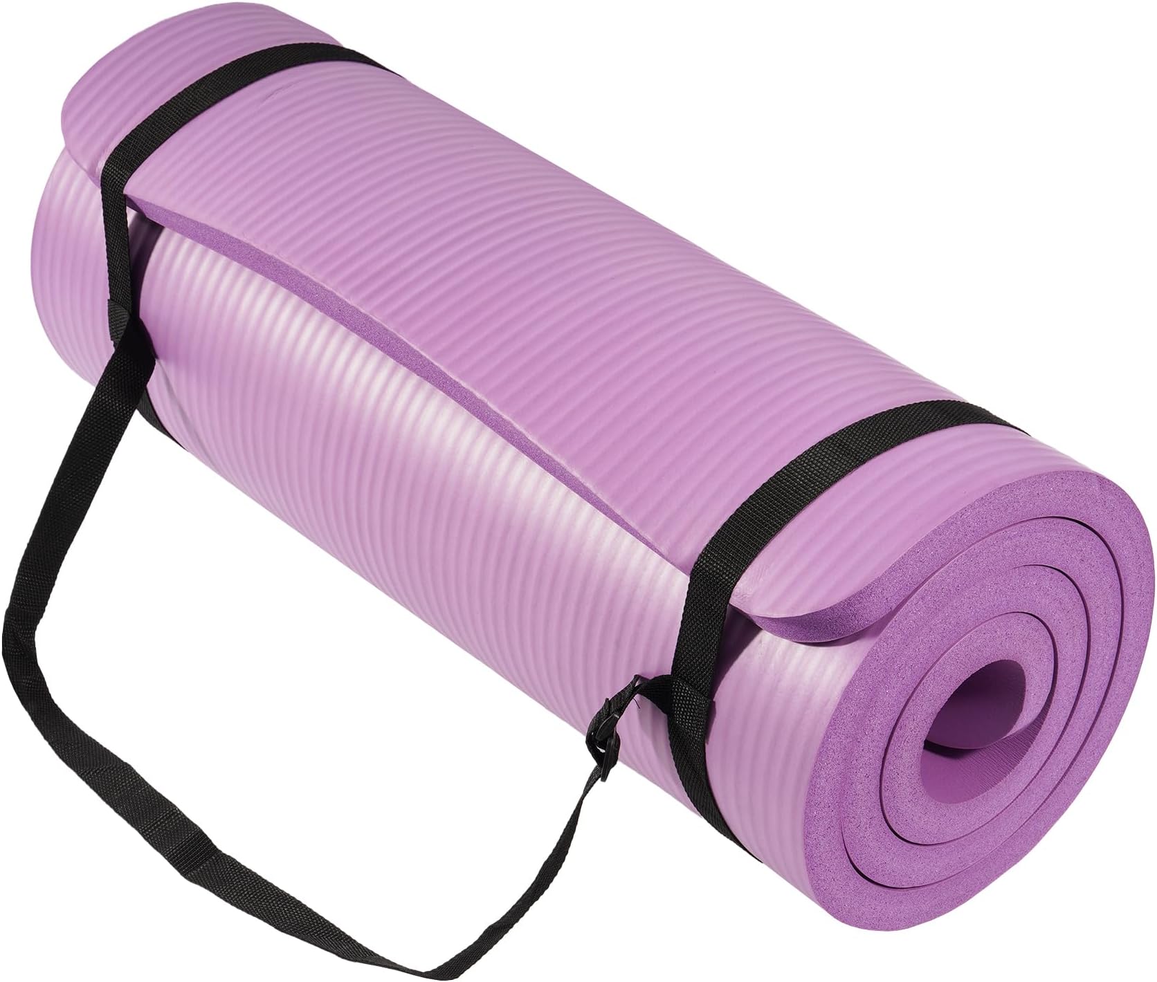 BalanceFrom GoCloud All-Purpose 1-Inch Extra Thick High Density Anti-Tear Exercise Yoga Mat with Carrying Strap, 180x60cm, Multiple Colors