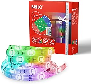 BRILONER Striscia LED RGB 5m con telecomando dimmerabile