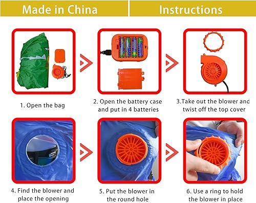 Miniatura 6 de IHGYT Disfraz inflable para mascarada, traje de cuerpo completo, traje de aire inflado, traje de traje