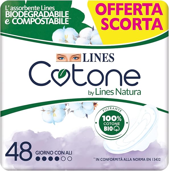 Lines Cotone Ultra Assorbenti con Ali, Pacco Scorta x40+8 - 1