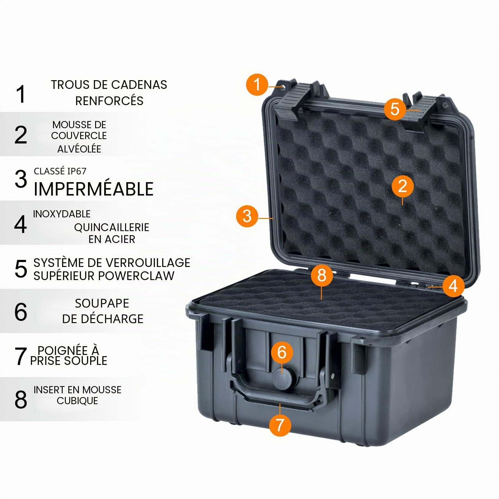 MEIJIA Housses pour appareils Photo compacts,Valise pour caméra, Drones et équipements électroniques sensibles,avec Mousse Personnalisable, Noire,10,62" x9,68 x 6,87"