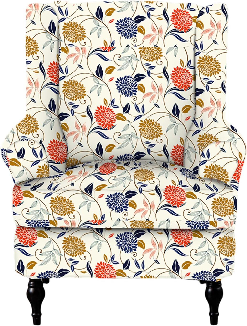 CRFATOP Wing Chair Slipcovers, 2 Piece Stretch Spandex Fabric Chair Covers for Living Room Bedroom, Fade Resistant, Washable, Anti-Pilling, Breathable, Elastic Bottom, Color A01