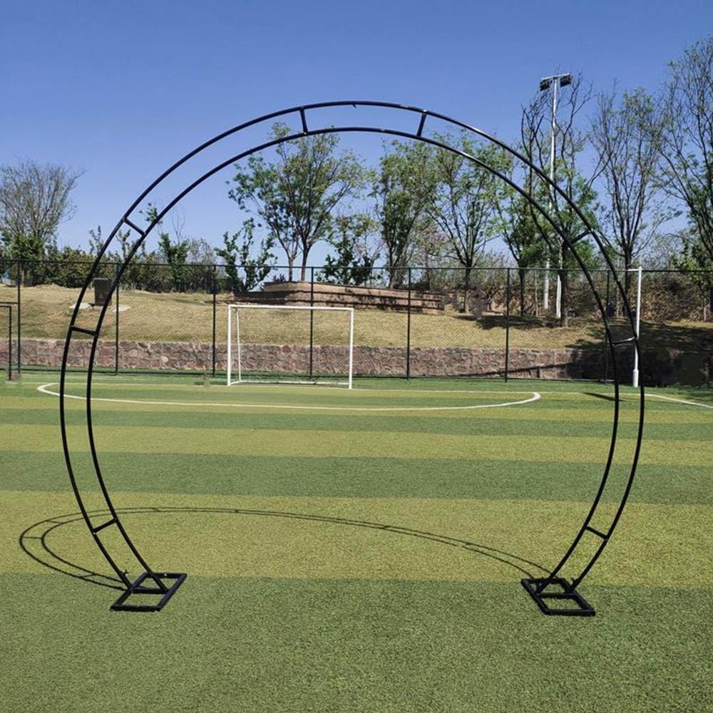 Arco nuziale in metallo resistente, antiruggine, cancello lunare, nero, cerchio pergolato arco per festa nuziale, decorazioni da giardino di