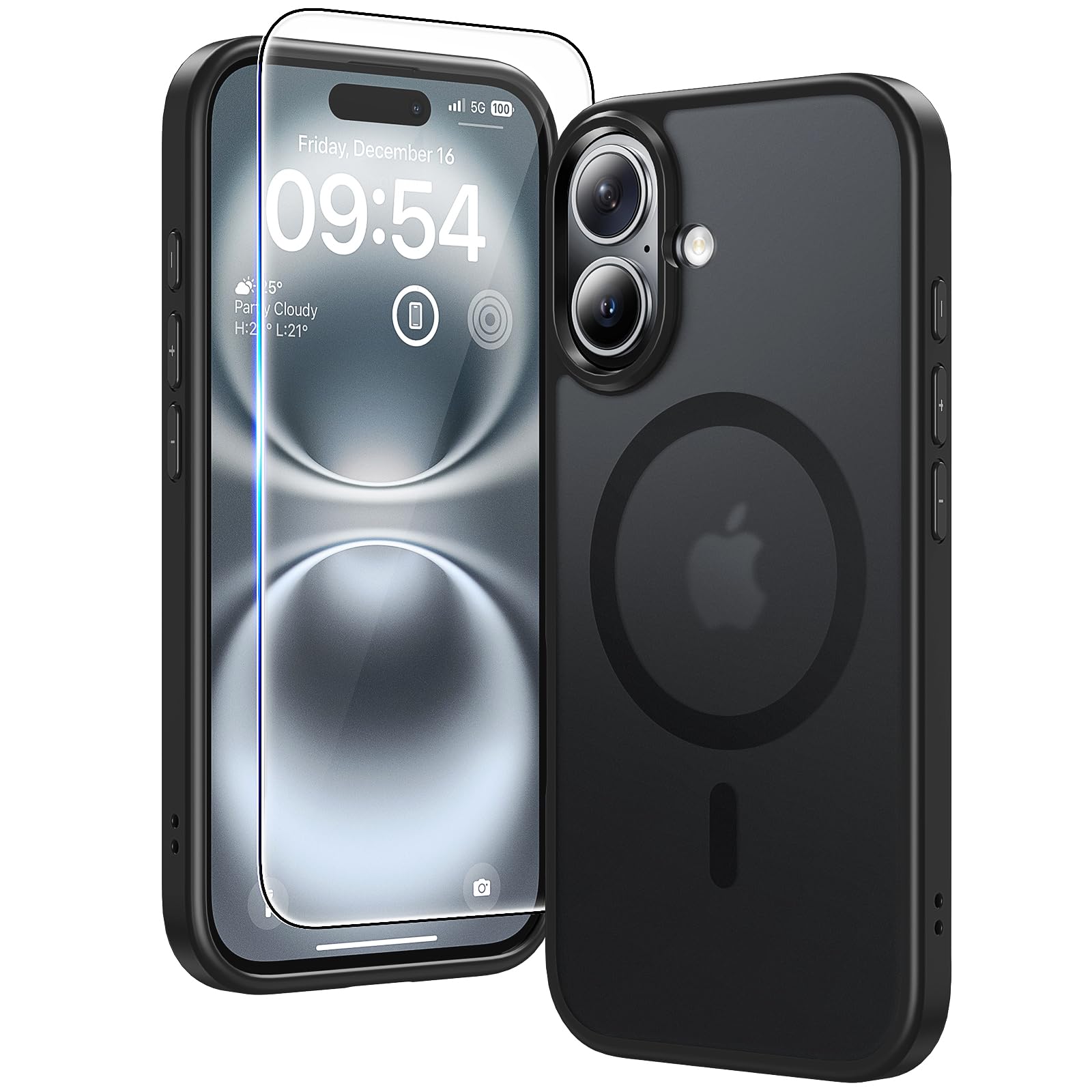 TAURI Funda para iPhone 13/iPhone 14, Compatible con MagSafe [No amarillea] con Vidrio Templado, Carcasa Nueva para iPhone 13/iPhone 14,Funda Ultra Fina antichoque - Transparente — view 86