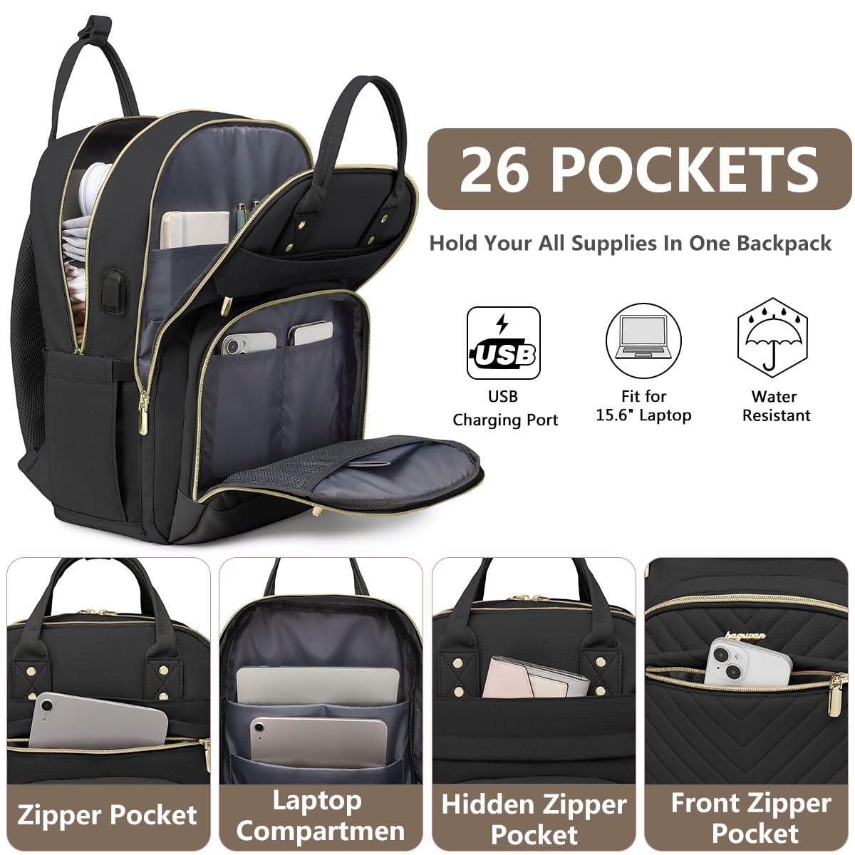 amazon backpack with laptop bag for women Amazon.com: Laptop Backpack for Women Work Bag