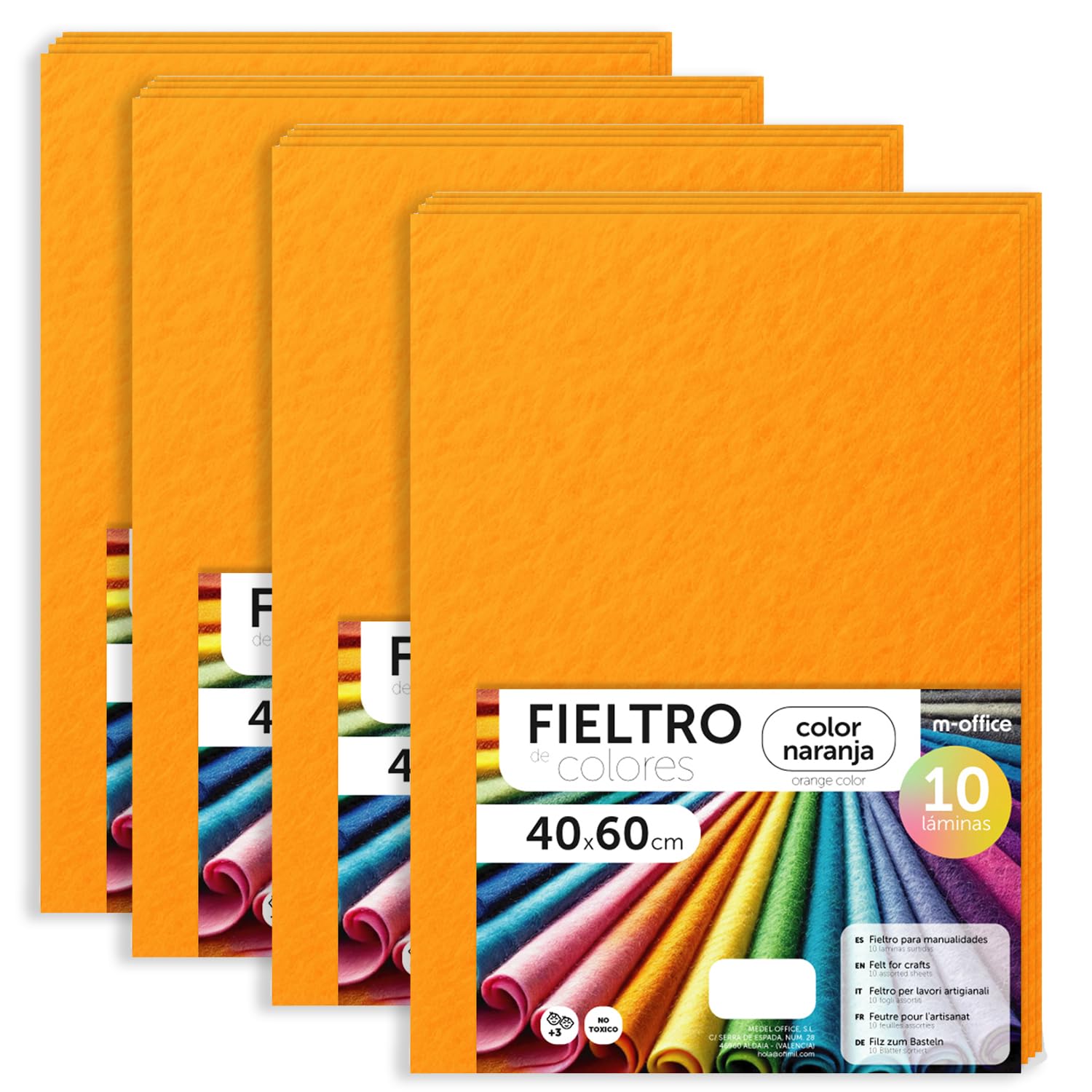Fieltro para Manualidades, Fieltro de Colores, Suave y Flexible, Material para Costura, Telas Patchwork, Ideal para proyectos DIY, artesanía o decoración, 20x30cm - m-office (rojo, 10 uds) — view 80