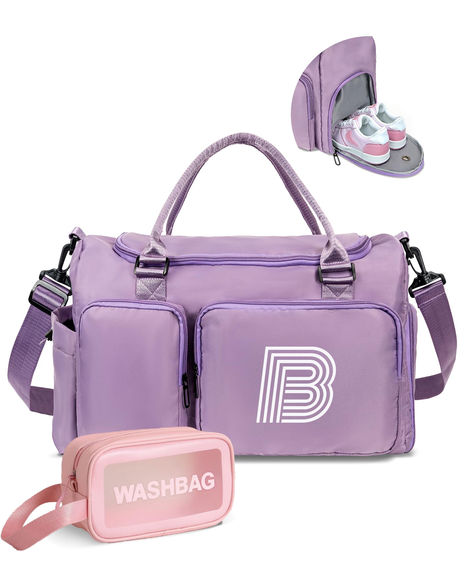 Elilier Travel Duffle Bag, Duffel Bag, Personalized Weekender Bag, Monogram Overnight Bag Girlfriend Birthday Gifts for Women Gifts for Teen Girls 8-