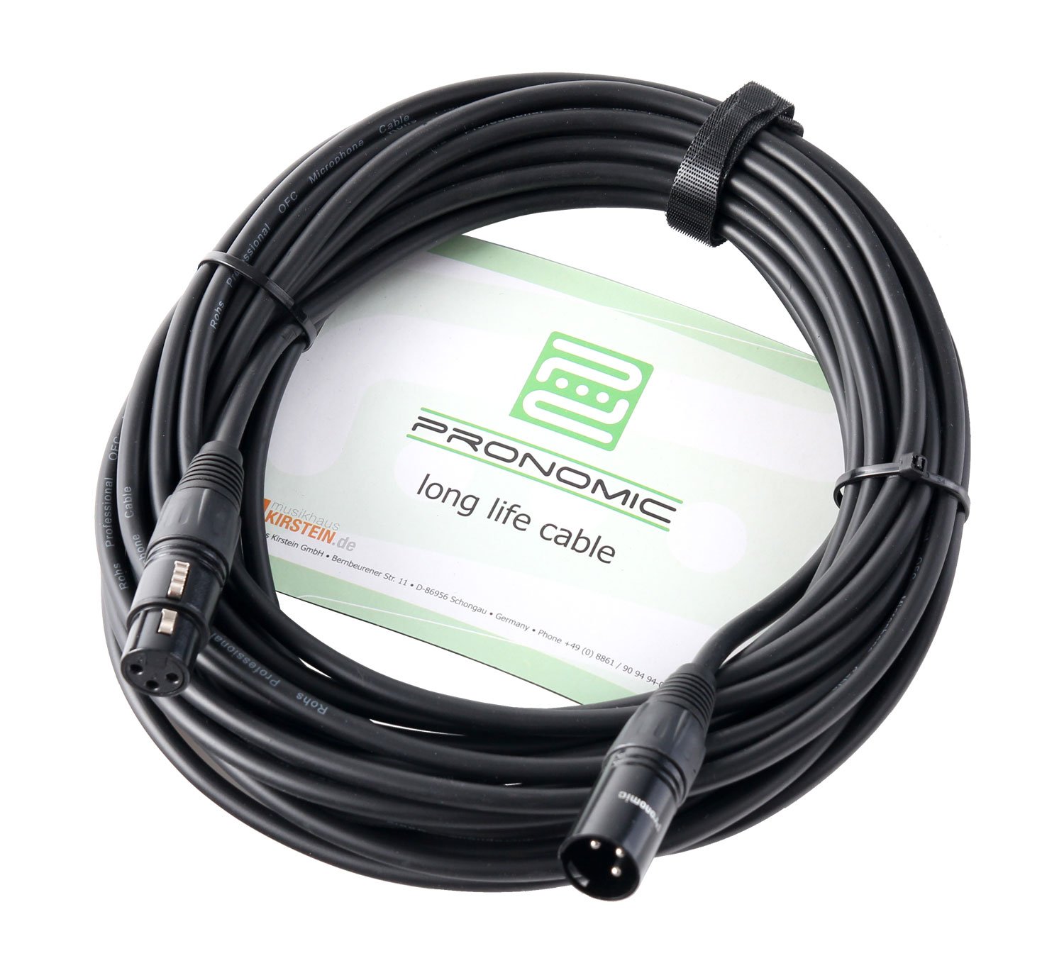 Pronomic Stage XFXM-10 Cable de Micrófono XLR 10 m Negro Set de 10 | Conectores: XLR hembra 3 polos ? XLR macho 3 polos, Longitud: 10m, Sección del conductor: 0, 226 mm², Cobre libre de oxígeno