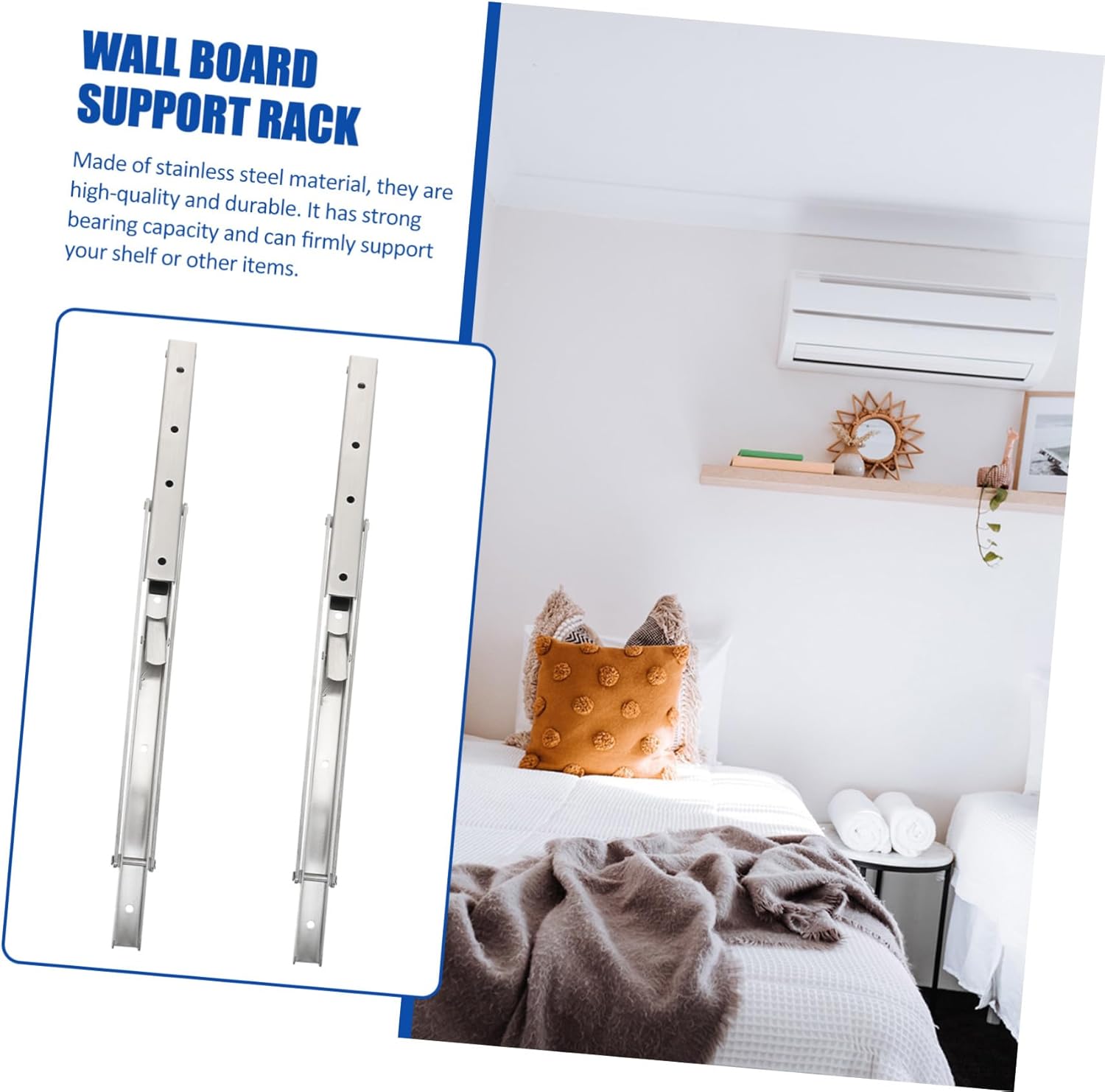 Practical Folding Brackets Wall Board Support 2pcs Support Storage Brackets for Garage Kitchen Workshop