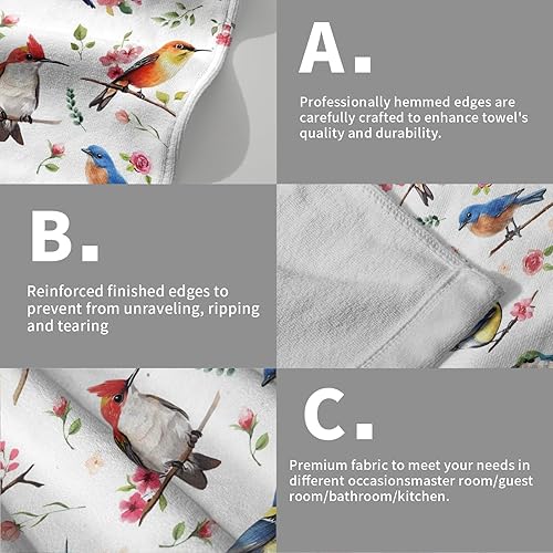 Vista 93 de Giwawa Juego de 2 toallas de mano de hojas marrones, toallas de baño bohemias suaves y delgadas, altamente absorbentes, decorativas, para cocina