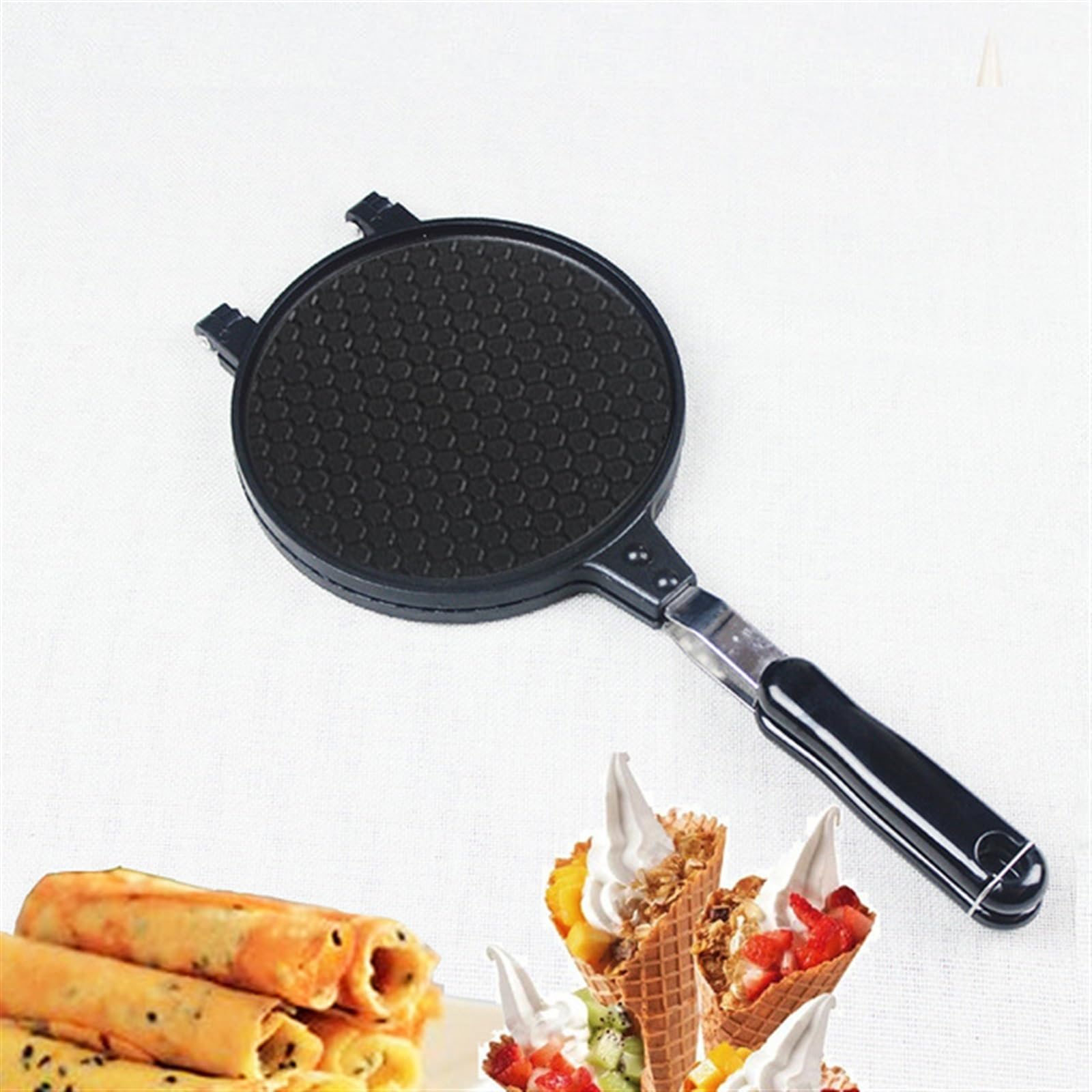 Freidoras, Rollo de Huevo for Hacer gofres, Molde Antiadherente for Pasteles, Utensilios for Hornear en casa, Mini Herramienta Cono Helado DIY, repostería for, Suministros Cocina(17cm)