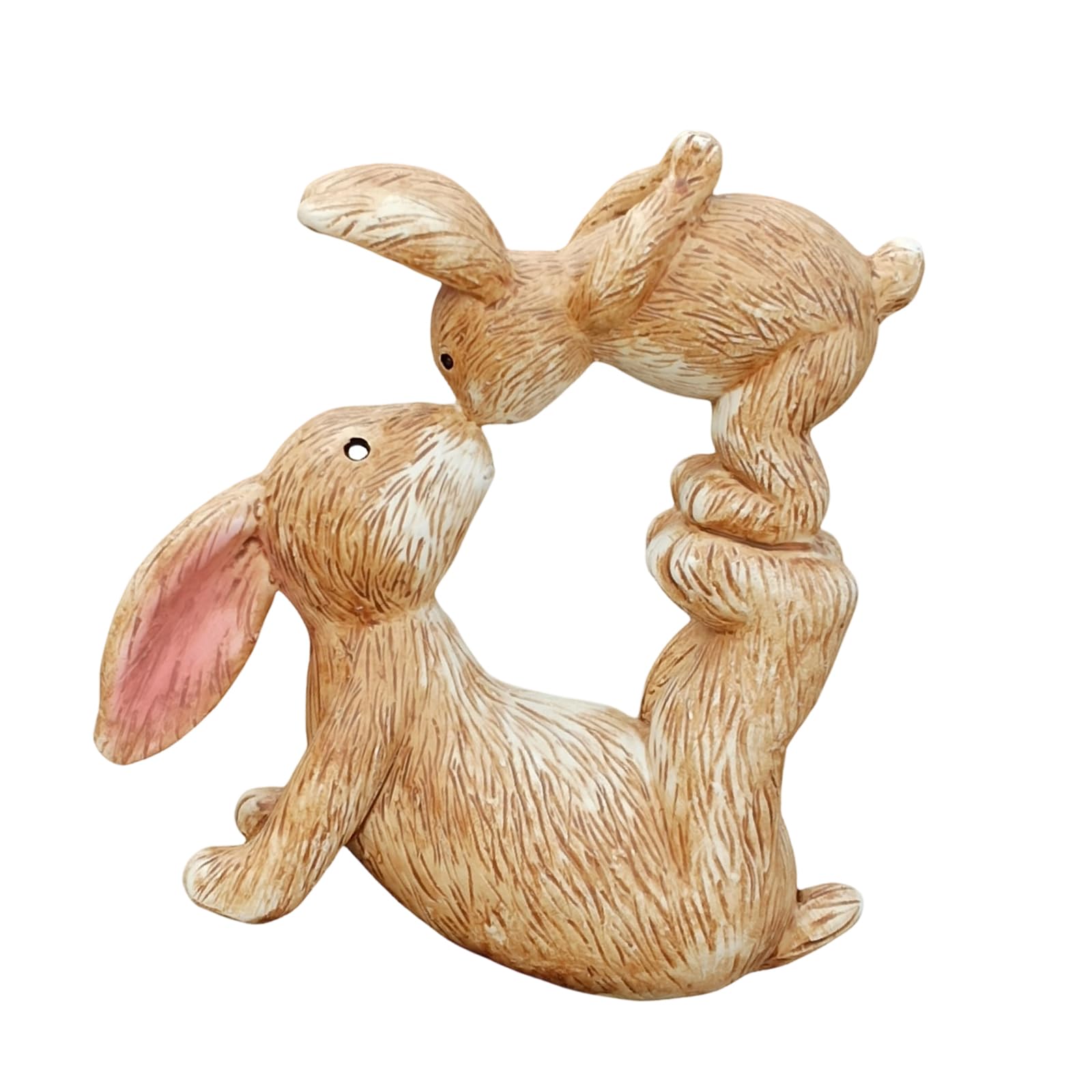 Tsophreniq Kiss Rabbits Statue Representing Warmth and Styles Resin Couple Animal Figurine for Home or Decoration Easter Decoration