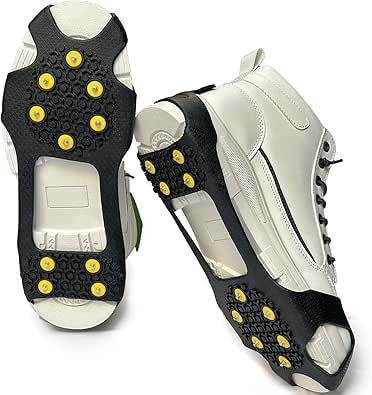 Spikes Für Schuhe Winter, Schuhspikes, Schuhspikes Zum überziehen, Steigeisen für Schuhe, 10 Zähne Schuhkrallen, Eiskralle Spielen Schnee mit Edelstahl Spikes für Wandern, Eisfischen