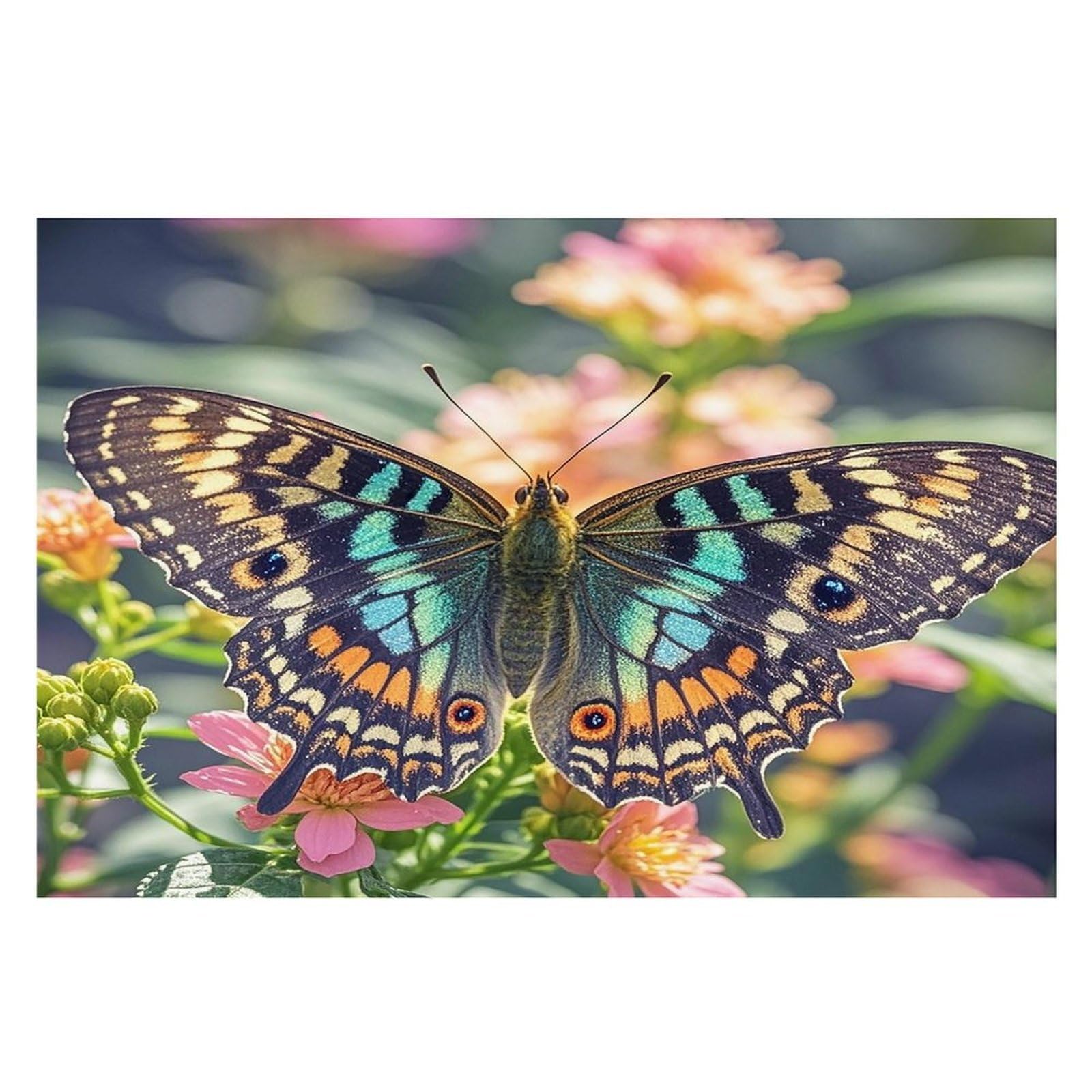Butterfly Placemats Flax Place Mats for Dining Table Rectangle Non-Slip Table Mats Heat Resistant Washable Placemat for Kitchen Home Decor Party Outdoor 12" X 18"