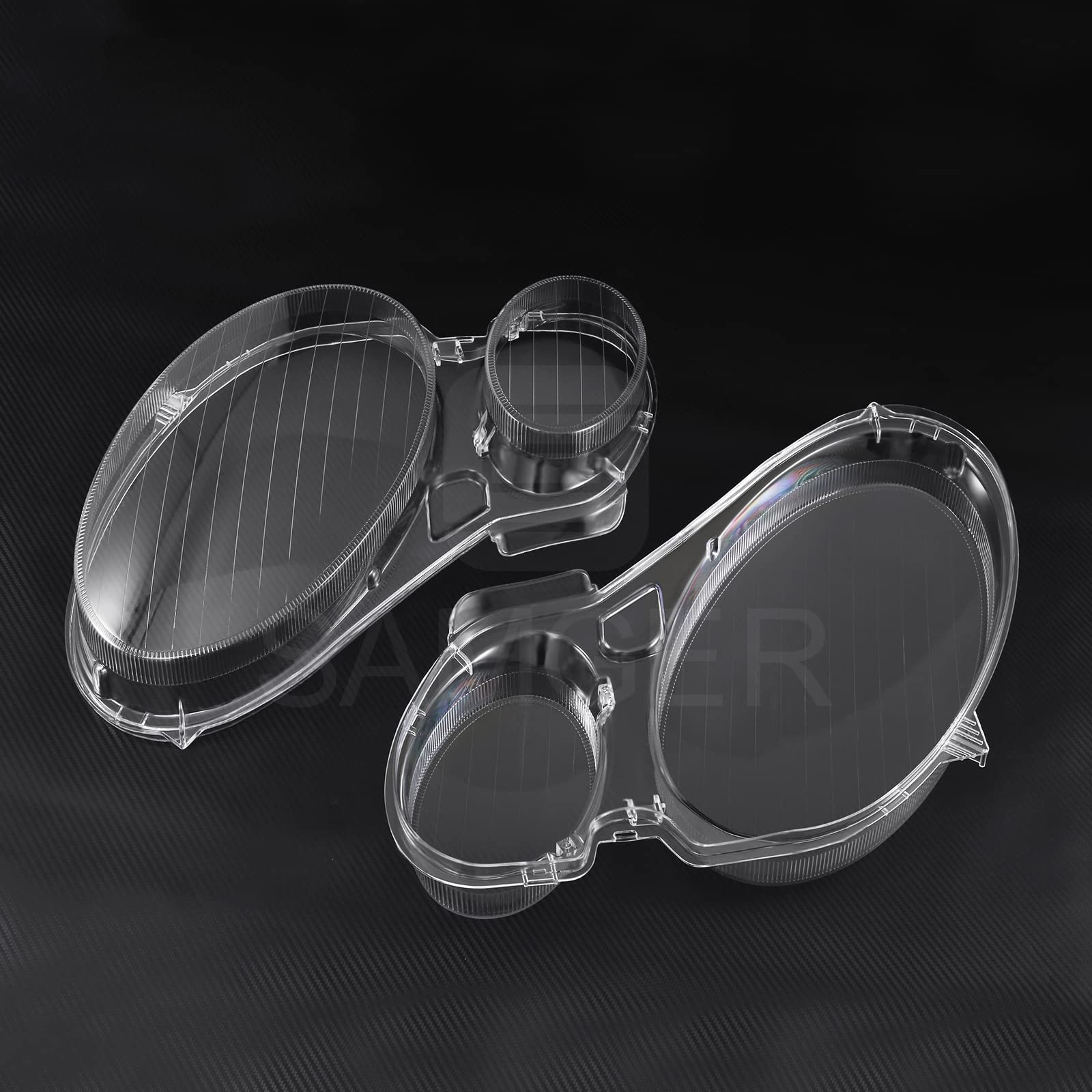 Samger 2Pcs Left Right Side Headlight Headlamp Lense Clear Lens Cover Replacement for Mercedes-Benz W211 2002-2008