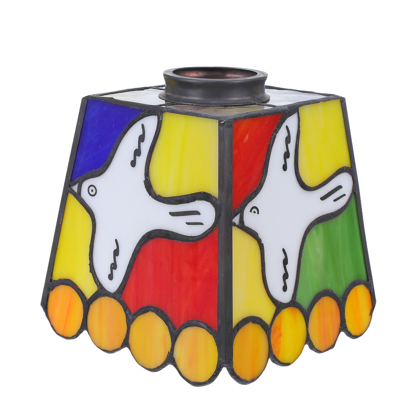 Gadpiparty Abat-jour Trou 42mm Vintage en Verre, de Remplacement, en Vitrail, Motif Colombe, Style Français Artistique, pour Salon et Couloir