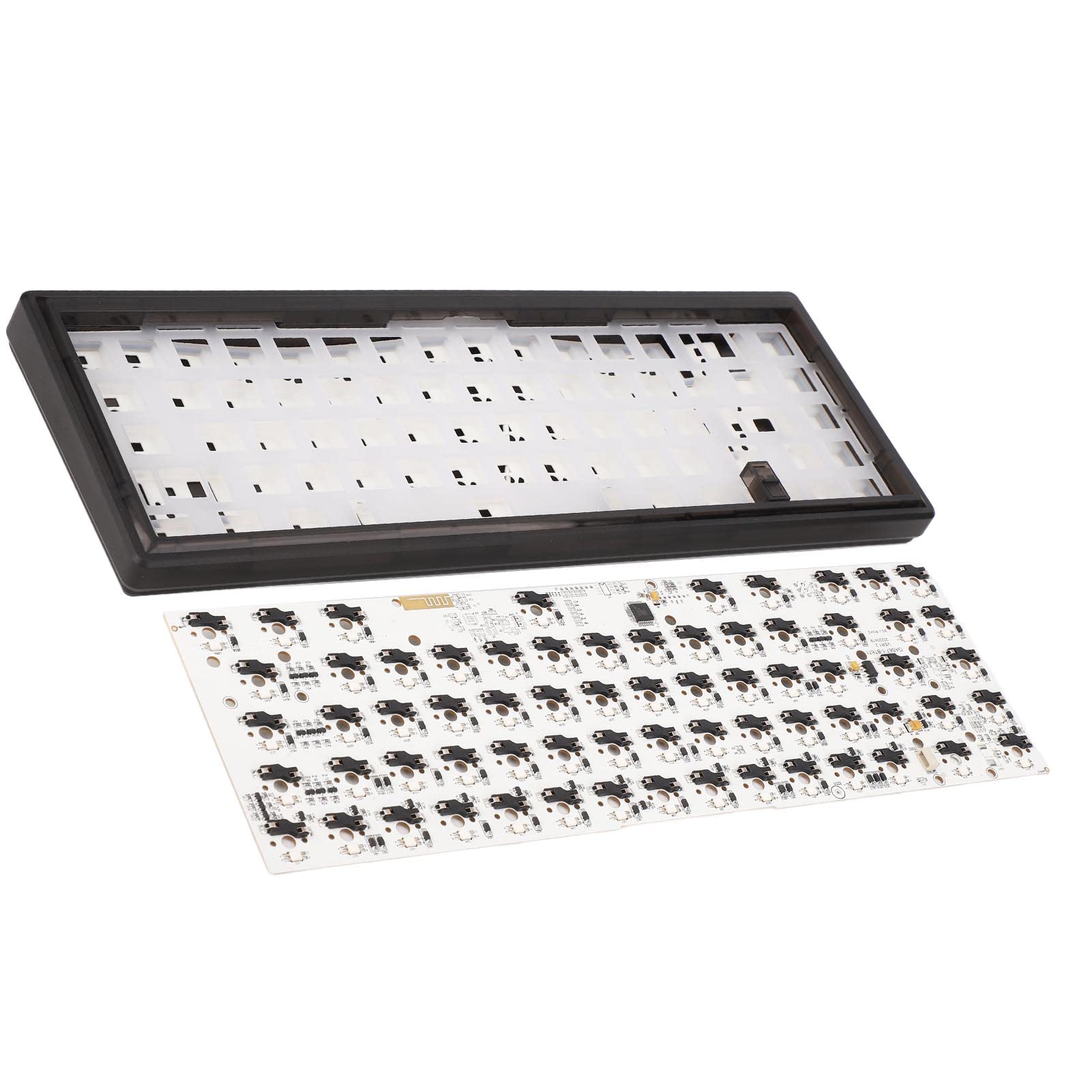 Kit de clavier mécanique DIY 67 touches, clavier de jeu personnalisé avec prise en charge des commutateurs à changement à chaud pour clavier mécanique filaire rétroéclairé RGB 5 br (Noire)