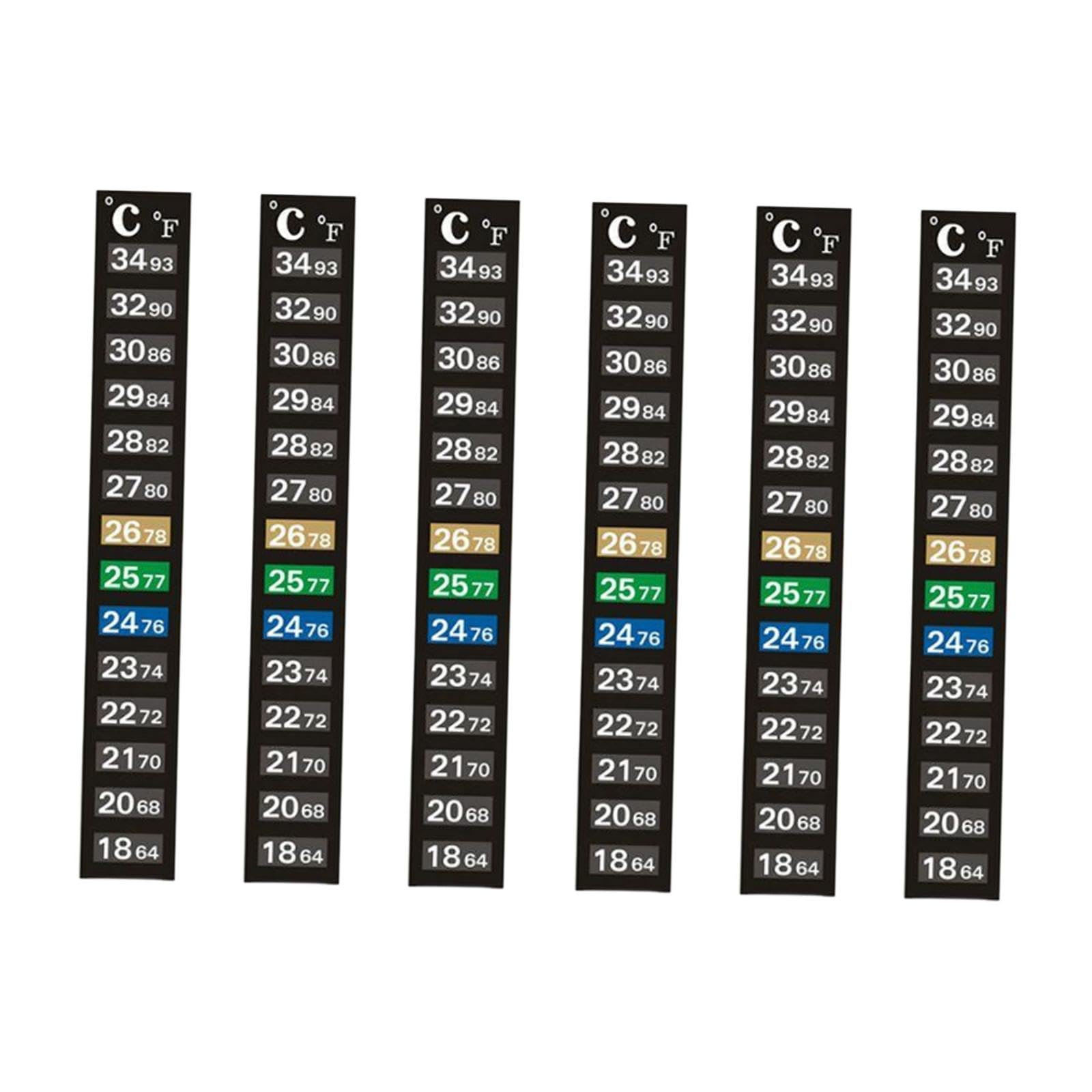 MERISHOPP 6Pcs Aquarium Thermometer Strips Sticky Easy Installation Temperature Decals Pet Supplies|Fish & Aquariums|Meters & Controllers