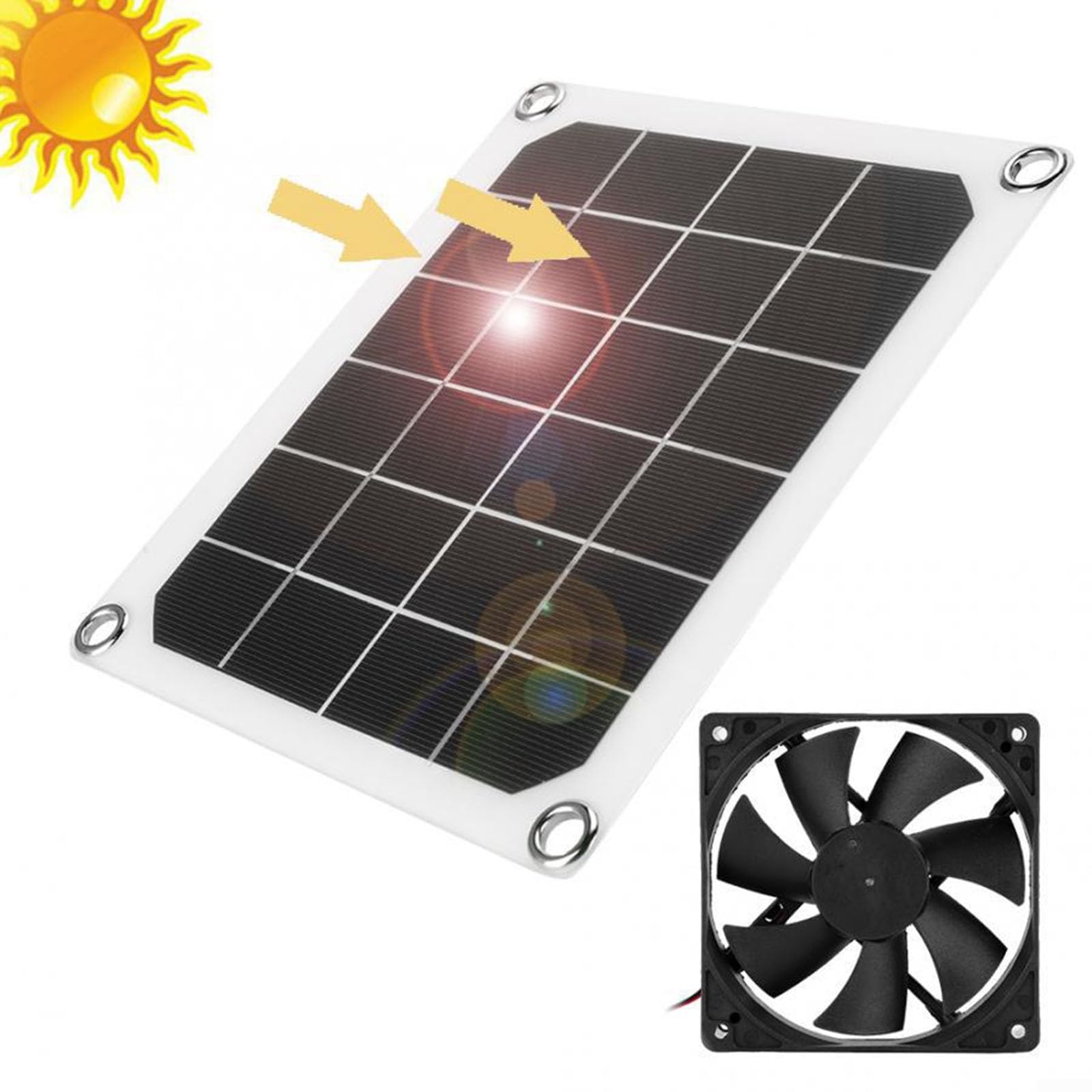 Kit Ventilazione Soffitta A Energia Solare - Ventola Potente Con Pannello 10W Per Serra, Garage E Magazzino