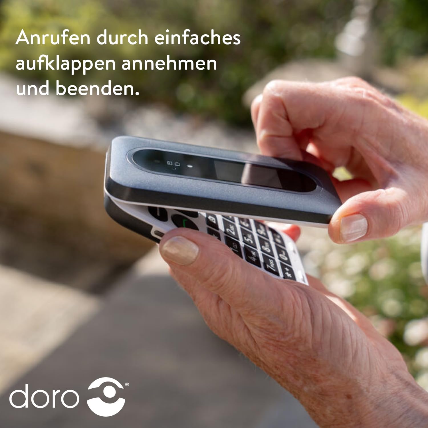 Doro - Leva L30 - Seniorenhandy - 4G-Klapphandy ohne Vertrag - Externes Display - HD-Audioqualität - Kamera - Notruftaste mit GPS - Inklusive Ladestation - Rot/Weiß