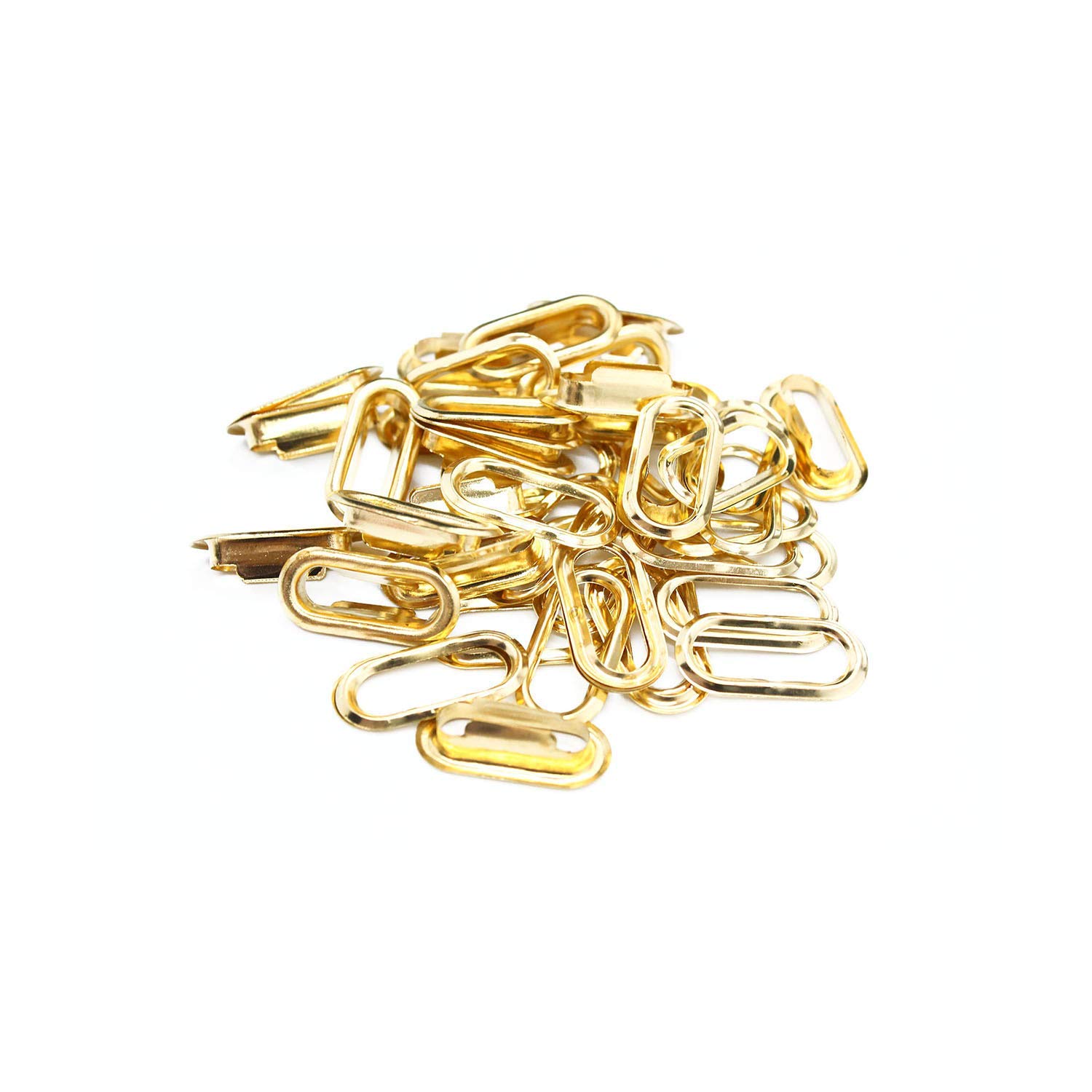 Trimming Shop Oval Eyelets with Washers Brass Rust-Proof Durable Grommets for DIY Projects, Stationary, Leathercrafts, Banner Making (30mm, Gold, 100pcs)