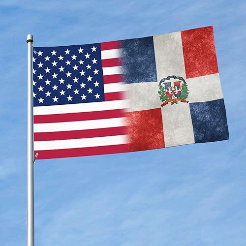 Miniatura 2 de Bandera de Estados Unidos y República Dominicana, banderas de jardín, banderas de casa, bandera de desfile, bandera para exteriores, 3 x 5 pies