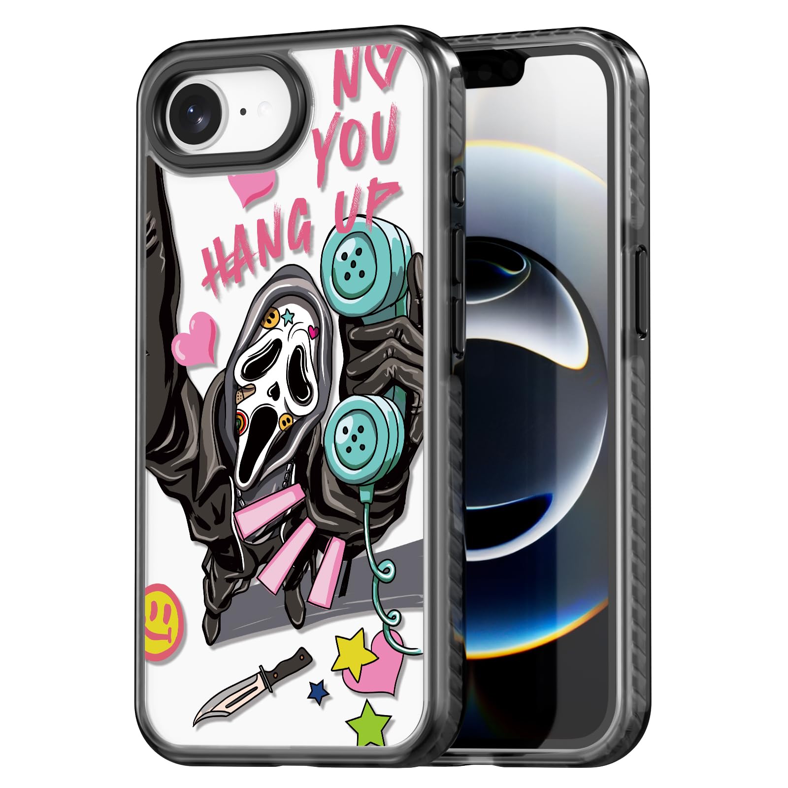 Coque iPhone 16E squelette noir rigide antichoc 6,1" - 8