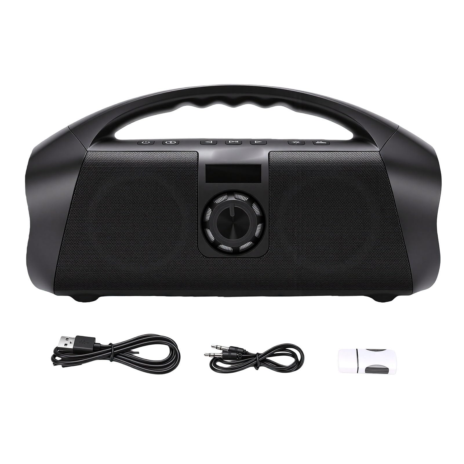 Altoparlante Bluetooth da esterno da 120 W con bassi potenti per EDM, hip hop e musica metal, altoparlante portatile per feste a lungo termine per campeggio spiaggia (1 altoparlante)