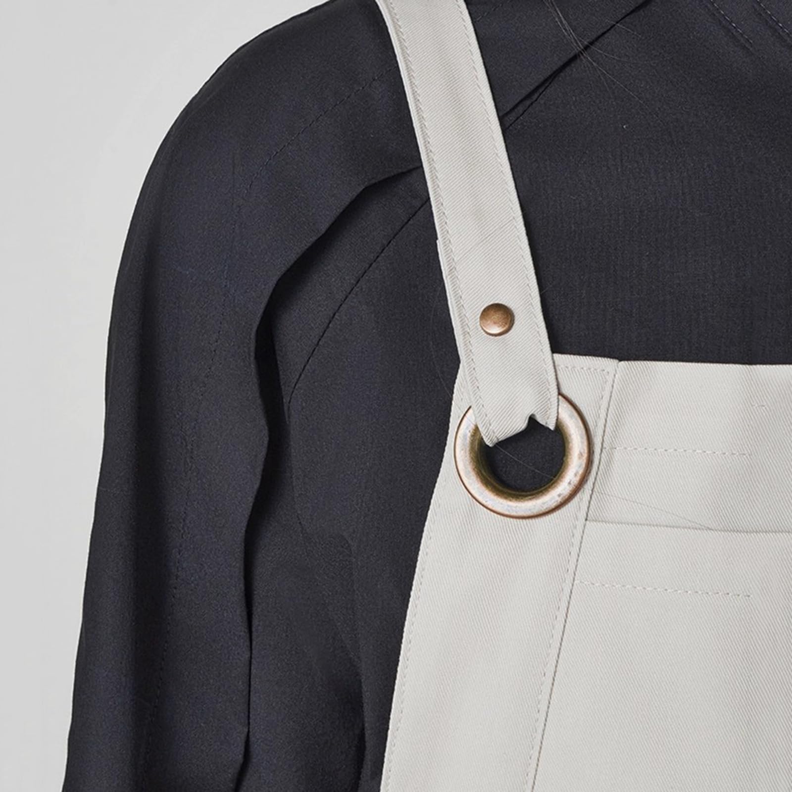 Cuoco Grembiule, Regolabile Grembiuli da Cucina con Tasche, in Cotone, per Barbecue Ristorante CucinareBlack,One Size