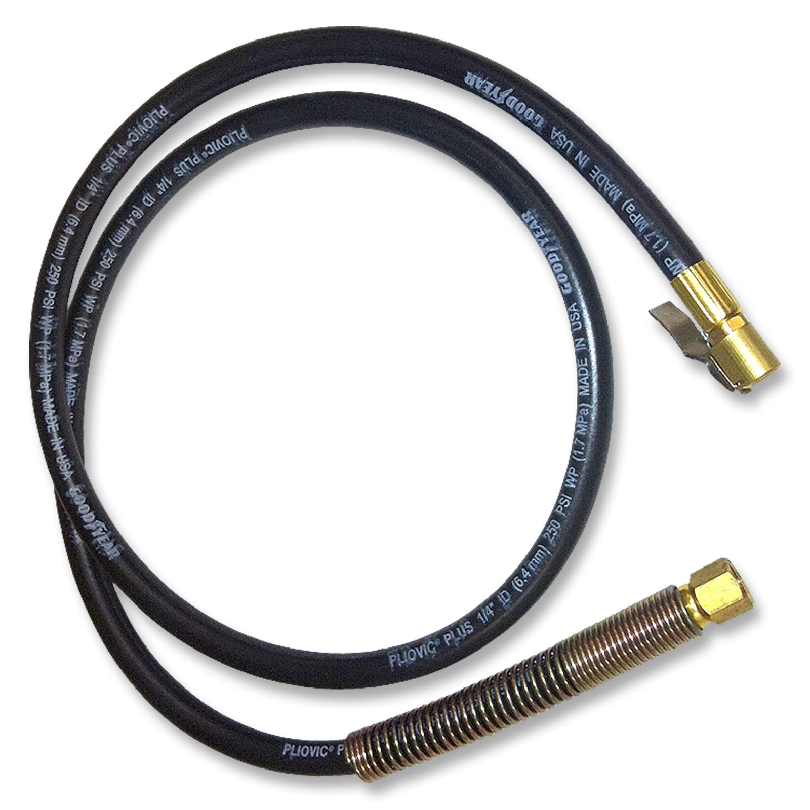54" Rubber Inflation Hose w/Euro Chuck for FMC/John Bean Tire Changer Machines 67715 - Made in USA