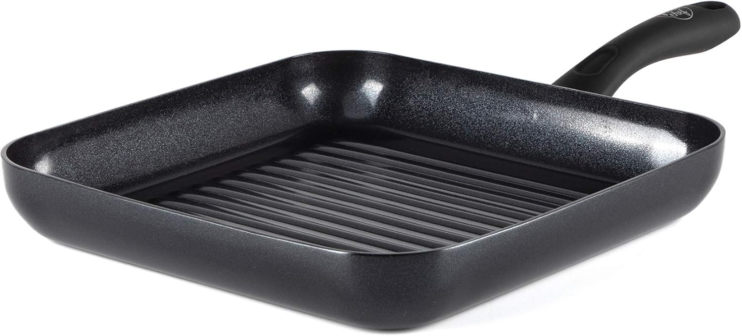 GreenChef, Diamond Grill de Cerámica Antiadherente - 28 cm, Negro