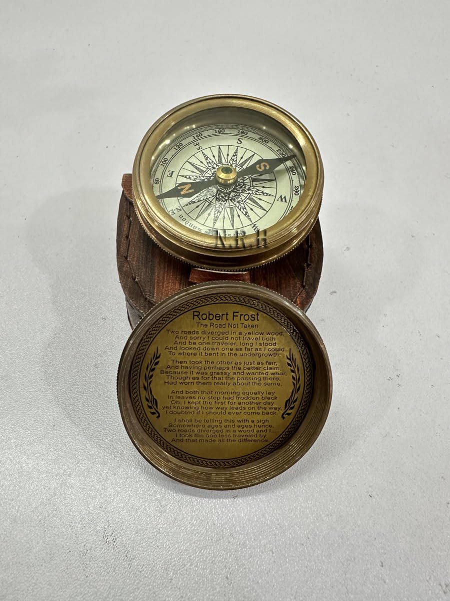 Bussola tascabile da 7,6 cm West London 1885 direzionale magnetica di navigazione Robert Frost Bussola per escursionismo, campeggio, caccia all'aperto