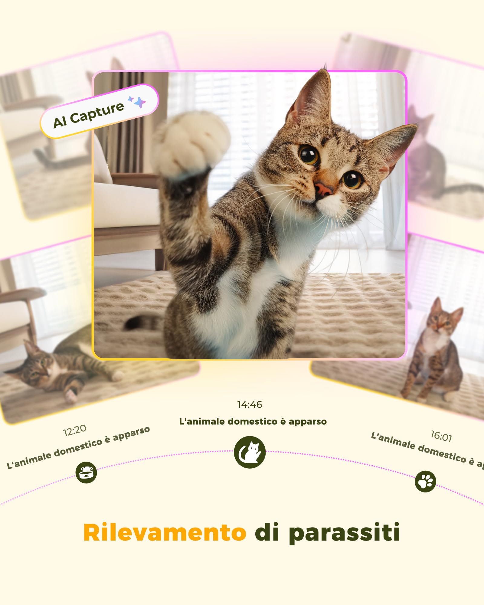 ARENTI Distributore Automatico Cibo per Gatti e Cani con Telecamera HD 2K/3MP,Fontanella per Gatti,WiFi 2.4G&5G,4.5L Dispenser Cibo Gatti/Cani con Audio Bidirezionale, Controllo APP
