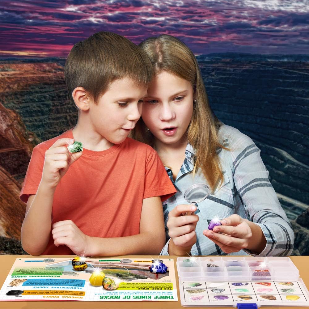 Rocks Collection - 15-Piece Rock Collections for Kids - Cool Geology Gem Kit with Identification Sheet - Gemstones Set Box with Learning Guide and Storage Case - Educational Gift for Kid - Image 5