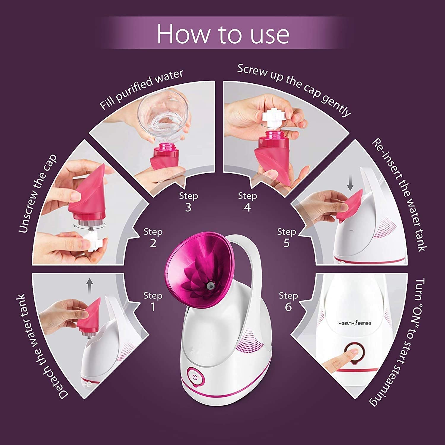 KD ZONE 3 in 1 Electric Nano Portable Ionic face Nose steam Breathing Inhaler facial Water Steamer Parlour Machine for cough & cold relief Home Air Purifier Humidifier & towel warmer heater Vaporizer 1